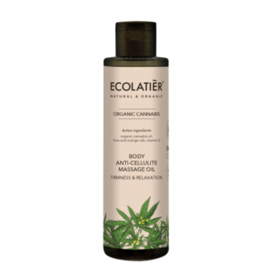 ECOLATIER ORGANIC stangrinamasis anticeliulitinis aliejus kūnui KANAPĖS, 200 ml