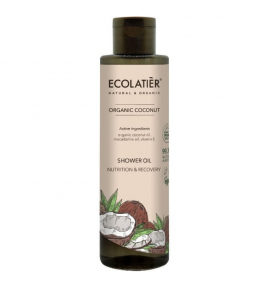 ECOLATIER ORGANIC maitinamasis ir atstatomasis dušo aliejus KOKOSAS, 250 ml
