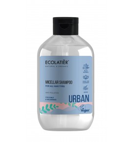ECOLATIER micelinis šampūnas visų tipų plaukams Kokosas ir šilkmedis, 600 ml