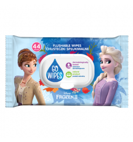 GO WIPES drėgnas tualetinis popierius-drėgnos servetėlės vaikams Frozen, 44 vnt