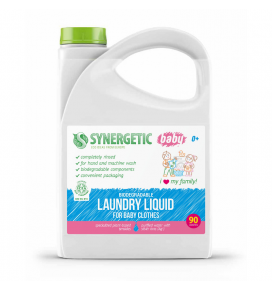 SYNERGETIC koncentruotas skystas skalbiklis vaikiškiems rūbams, biologiškai skaidomas, 2,75 l