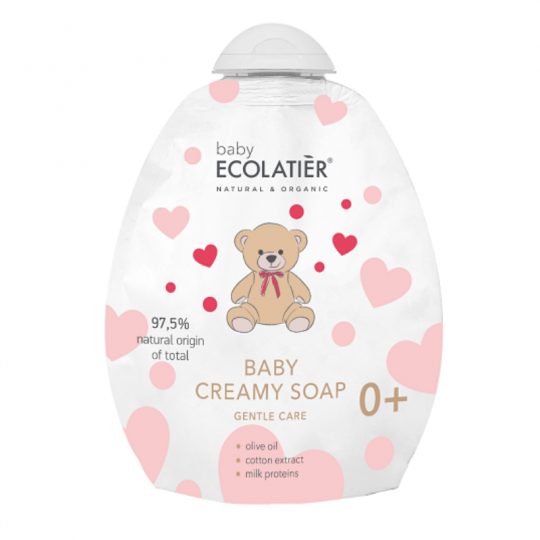 ECOLATIER BABY muilas kreminis, švelniai priežiūrai 0+, 250 ml (doy pack)