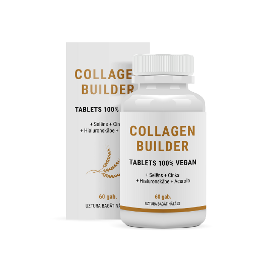 Collagen Builder Vegan su cinku, selenu, hialuronu ir acerola, 60 vnt