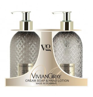 VIVIAN GRAY rinkinys skystas muilas ir losjonas rankoms Gemstone Ylang & Vanilla, 2 x 300 ml