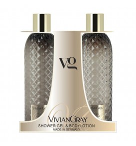 VIVIAN GRAY rinkinys skystas muilas ir losjonas kūnui Gemstone Ylang & Vanilla, 2 x 300 ml