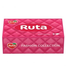 RUTA kosmetinės servetėlės Fashion Collection 3 sluoksnių baltos, 60 vnt dėžutėje