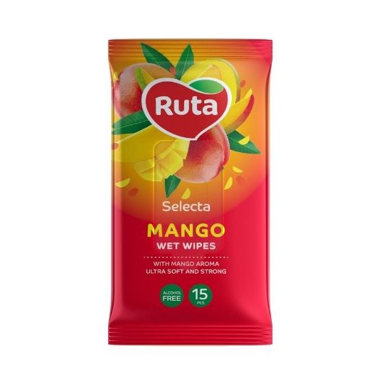 RUTA drėgnos servetėlės Selecta Mango 15 vnt.
