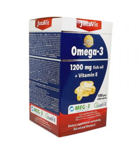 Omega - 3 žuvų taukai + Vitamin E 100 kaps x1200mg (1 dienoje)