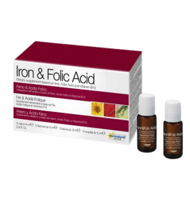Iron & Folic Acid geležies bisglicinatas+folio rugštis+B12, 10 ml x N10
