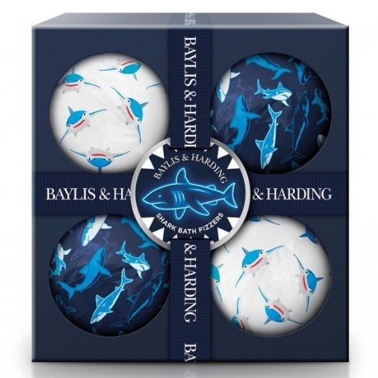 BAYLIS & HARDING vonios burbulų rinkinys vaikams su rykliais Beauticology, 4x120g