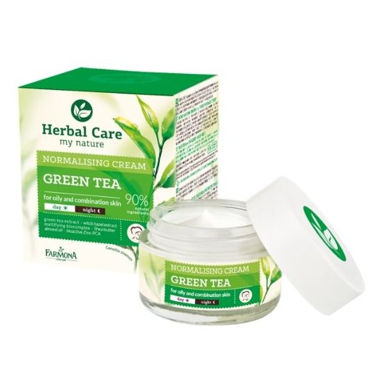 HERBAL CARE Green Tea normalizuojantis kremas dieninis/naktinis, 50 ml