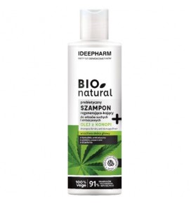 BIO.NATURAL šampūnas su kanapių aliejumi sausiems ir pažeistiems plaukams, 400 ml