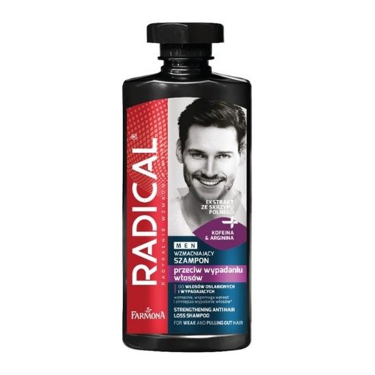 RADICAL MEN stiprinamasis šampūnas nuo plaukų slinkimo vyrams, 400 ml