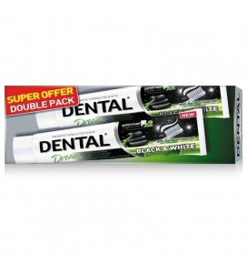 DENTAL dantų pasta Balininti Black & White, duopack 2x75 ml