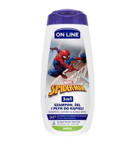 ON LINE šampūnas ir dušo želė vaikams 3in1 Spiderman, 400 ml
