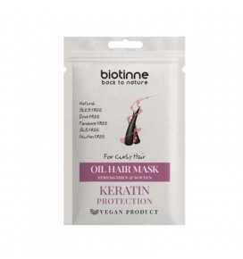 BIOTINNE kaukė garbanotiems plaukams Keratin&Protection Oil , 20 ml