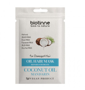 BIOTINNE kaukė pažeistiems plaukams Coconut Oil & Mandarin, 20 ml