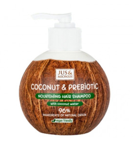 JUS MIONSH šampunas sausiems ir pažeistiems plaukams Coconut Prebiotic, 200 ml