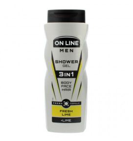On Line dušo želė 3in1 kūno, veido, plaukų Men Fresh Lime, 400 ml 