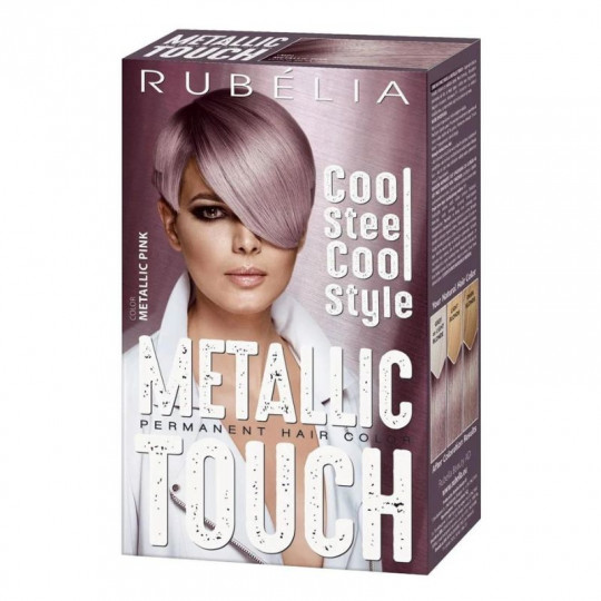 Metallic Touch Rubella plaukų dažai Metallic Pink tonas, 2x50x15 ml