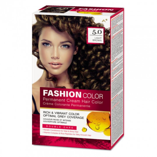 RUBELLA plaukų dažai Light Brown 5.0 Fashion Color, 2x50 ml + 15 ml