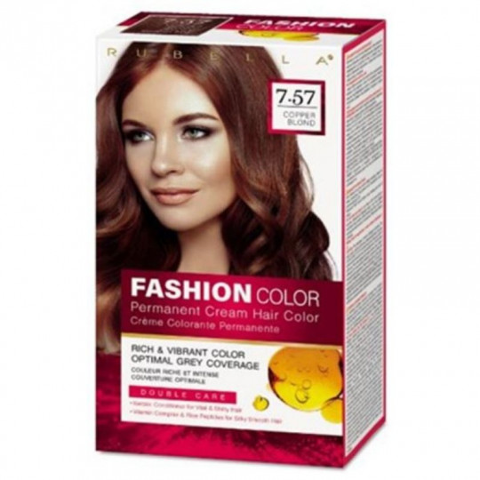 RUBELLA plaukų dažai Copper Blond 7.57 Fashion Color, 2x50 ml + 15 ml