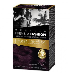 Premium Fashion Rubella plaukų dažai Aubergine 4.2, 2x50x30 ml