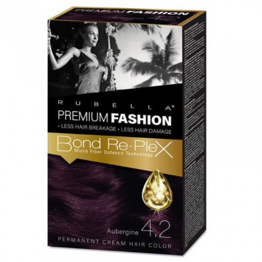 Premium Fashion Rubella plaukų dažai Aubergine 4.2, 2x50x30 ml