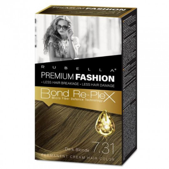 RUBELLA plaukų dažai Dark Blond 7.31 Premium Fashion, 2x50 ml + 30 ml