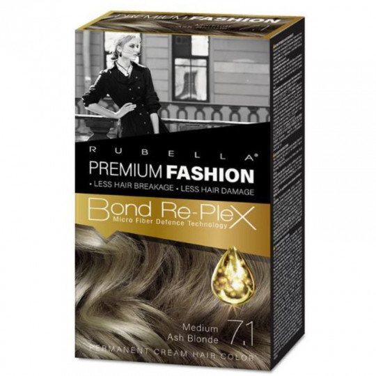 Premium Fashion Rubella plaukų dažai Medium Ash Blond 7, 2x50x30 ml