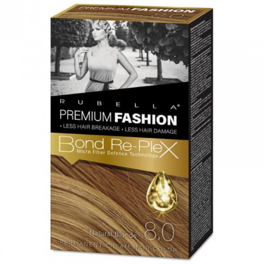 Premium Fashion Rubella plaukų dažai Natural Blond 8.0, 2x50x30 ml