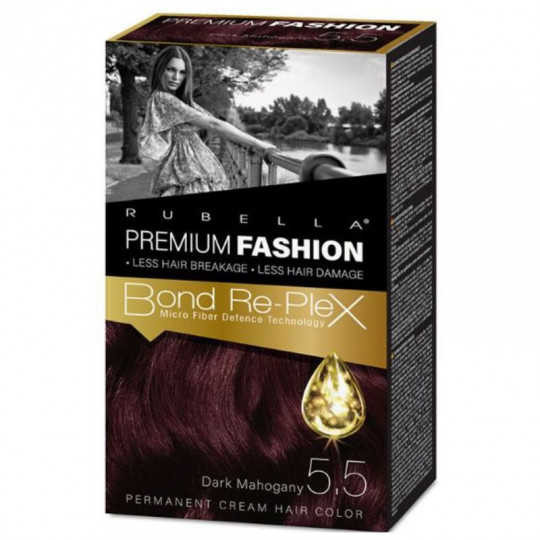 Premium Fashion Rubella plaukų dažai Dark Mahogany 5.5, 2x50x30 ml