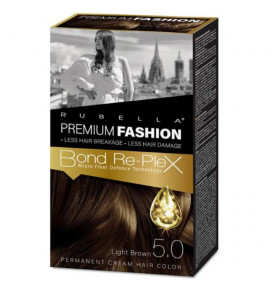 RUBELLA plaukų dažai Light Brown 5.0 Premium Fashion, 2x50 ml + 30 ml