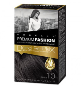 Premium Fashion Rubella plaukų dažai Black 1.0, 2x50x30 ml