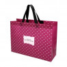 RAVI shopping bag burgundy with print, 38x28x12 cm