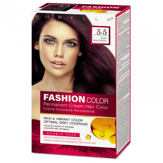 RUBELLA plaukų dažai Dark Mahogany 5.5 Fashion Color, 2x50 ml + 15 ml