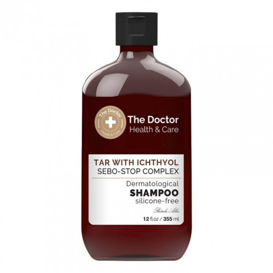 THE DOCTOR plaukų šampūnas Degutas + Ichtoliu Sebo-Stop Kompleksas, 355 ml
