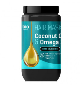 BIO NATURELL plaukų kaukė kokosų aliejus ir omega 3, 946 ml