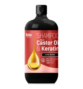 BIO Naturell šampūnas visų tipų palukams su ricinos aliejumi ir keratinu, 946 ml