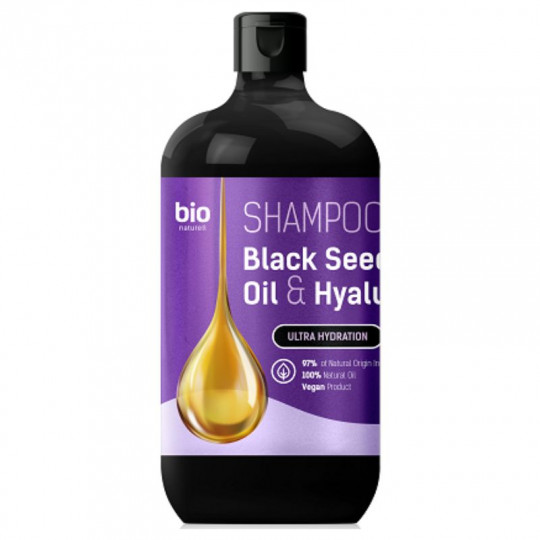 BIO Naturell šampūnas visų tipų palukams su juodųjų sėklų aliejumi ir hialurono rūgštimi, 946 ml