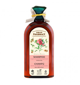GREEN PHARMACY šampūnas sausiems plaukams su argano aliejumi ir granatais, 350 ml
