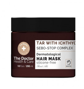 The Doctor plaukų plaukų kaukė Degutas + Ichtiol + Sebo Stop, Dermatologinis kompleksas, 295 ml