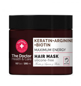 The Doctor plaukų kaukė Keratinas + Argininas + Biotinas, Maksimali Energija, 295 ml