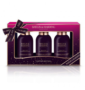BAYLIS & HARDING vonios rinkinys Wild Fig & Pomegranate (100 ml kūno prausiklis, 100 ml dušo kremas, 100 ml rankų ir kūno losjonas)