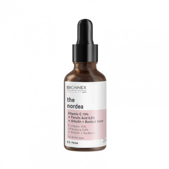 BIONNEX Nordea C Vitamin 15% + Ferrulic Acid 0,5% + Burdock, antikoksidacinis veido serumas,30 ml