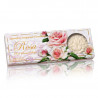 FIORENTINO apvalių muilų su gėlių rašto įspaudu rinkinys Rožė, 3x125 g