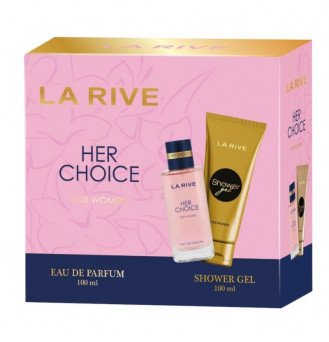 LA RIVE rinkinys moterims HER CHOICE (kvapusis vanduo 100 ml+dušo želė 100 ml)