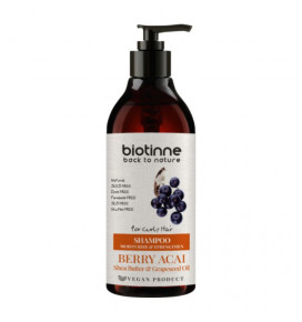 BIOTINNE šampūnas garbanotiems plaukams Berry Acai, 400 ml