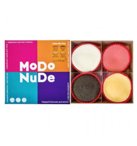 MODO Nude Cake my Day rinkinys, (kietas šampunas,balzamas,muilas,šveitiklis) 200 g