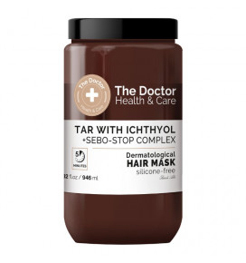 THE DOCTOR plaukų plaukų kaukė Degutas + Ichtiol + Sebo Stop Dermatologinis kompleksas, 946 ml